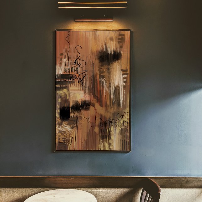 Original abstrakte Kunstmalerei in dunkelbraun Poster (Von Creator hochgeladen)