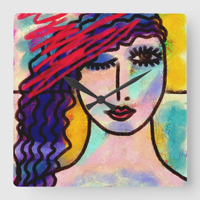 Original Abstrakte Kunstmauer Uhr (Vorderseite)