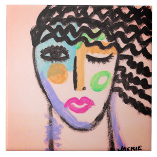Original Abstraktes Portrait einer Frau Fliese