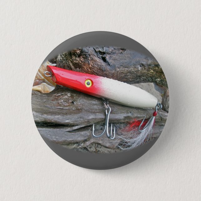 Original AJS Bleistift Popper Fishing Lure Button (Vorderseite)