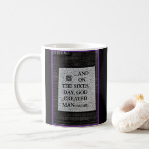 Original "Am sechsten Tag" Manchester-Wandbild Kaffeetasse