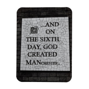 Original "Am sechsten Tag" Manchester-Wandbild Magnet