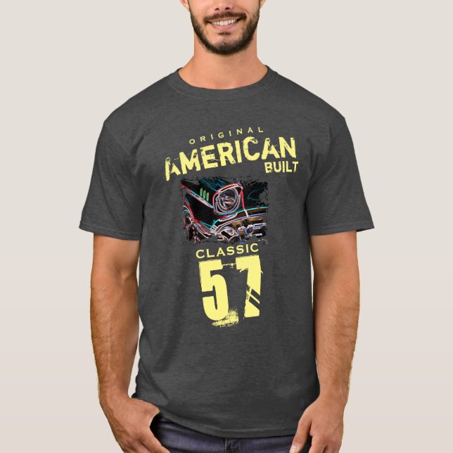 Original American Built Classic 57 Car Corner T-Shirt (Vorderseite)