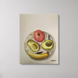 Original Aquarellmalerei "Liebe My Fruit" Leinwanddruck