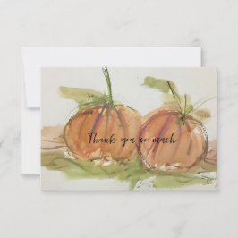 Original Aquarellskizze Pumpkin Dankeskarte