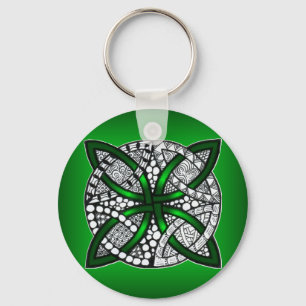 Original Art Celtic Knot Green Schlüsselanhänger