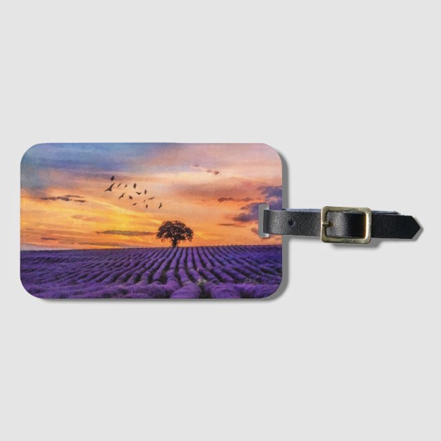 Original Art Lone Tree Friedliche Landschaft      Gepäckanhänger (Vorderseite (Horizontal))