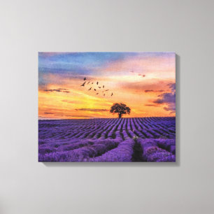 Original Art Lone Tree Friedliche Landschaft Leinwanddruck