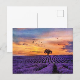 Original Art Lone Tree Friedliche Landschaft Postkarte