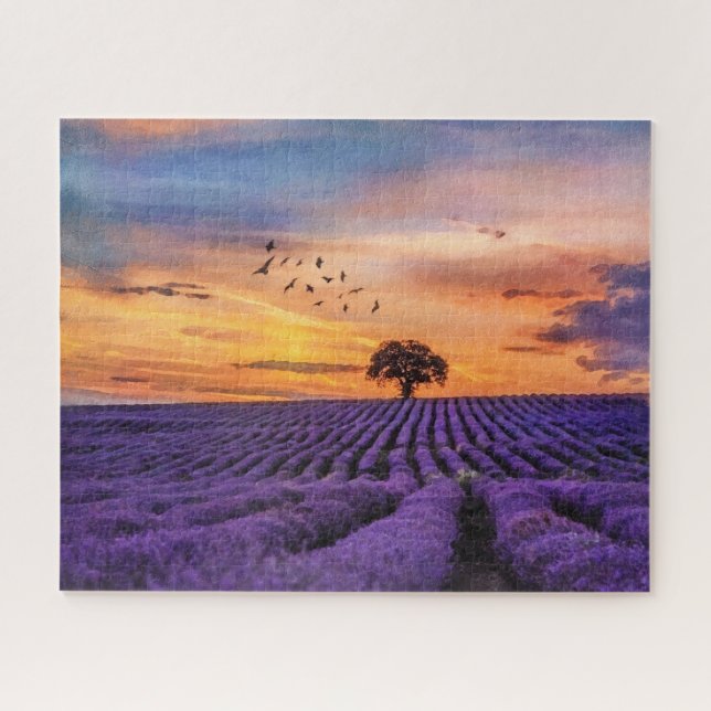 Original Art Lone Tree Friedliche Landschaft Puzzle (Horizontal)