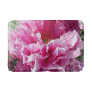 *~* Original Art Pink Peony Floral Malerei AR1 Badematte