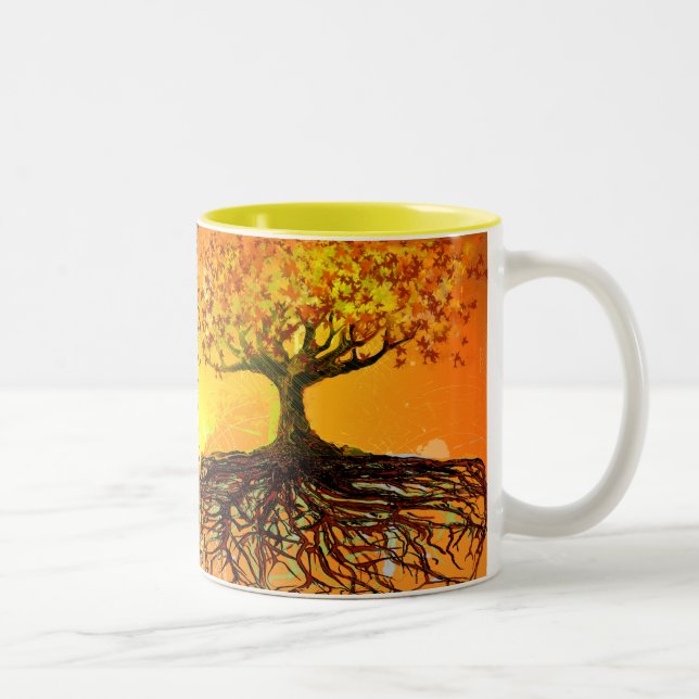 Original Art Roots führen tiefe Coffe-Tasse aus Zweifarbige Tasse (Rechts)