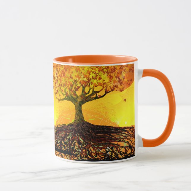 Original Art Roots Run Deep Orange Yellow Tasse (Rechts)
