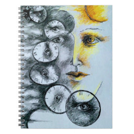 Original Art Surrealismus Uhr Bild Notizblock