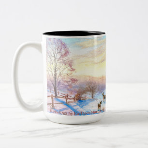Original Art von Katie Hutter Snowy Scene 3 Dee Zweifarbige Tasse