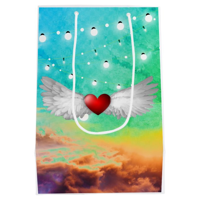 ORIGINAL ART WINGED HEAT Gift Bag Mittlere Geschenktüte (Rückseite)