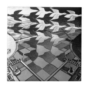 Original berühmter zeichn "Tag und Nacht" Fliese