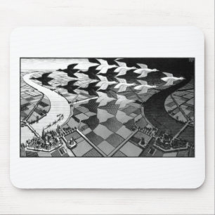 Original berühmter zeichn "Tag und Nacht" Mousepad