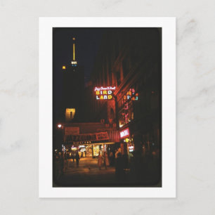 Original Birdland Jazz Club, New York City Vintag Postkarte