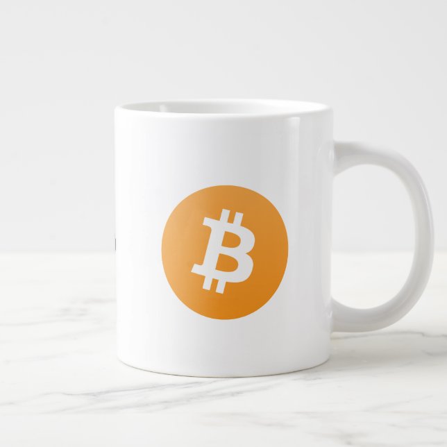 Original Bitcoin-Logo Große Kaffee-Tasse Jumbo-Tasse (Rechts)