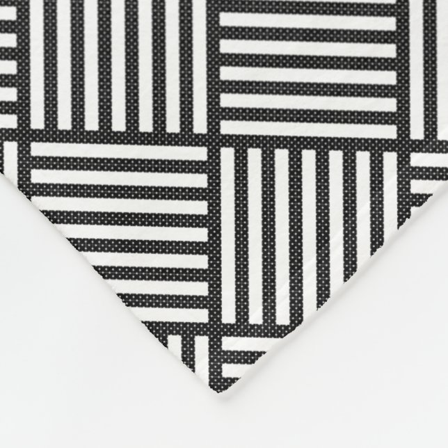 Original BLACK AND WHITE DOUBLE DIAMOND PATTER Fleecedecke (Ecke)