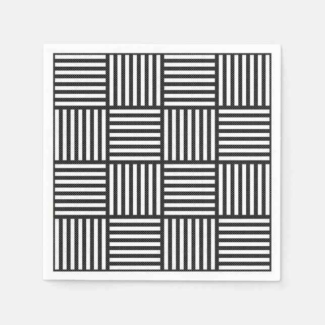 Original BLACK AND WHITE DOUBLE DIAMOND PATTER Serviette (Vorderseite)