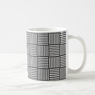 Original BLACK AND WHITE DOUBLE DIAMOND PATTER Tasse