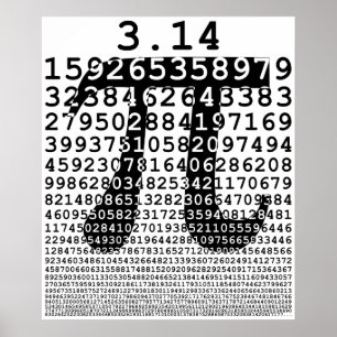 Original black number pi day mathematical symbol poster