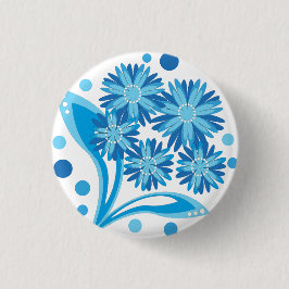 Original blaue Blumen Button