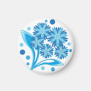 Original blaue Blumen Magnet
