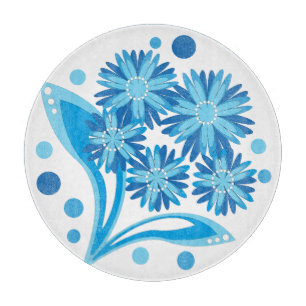 Original blaue Blumen Schneidebrett