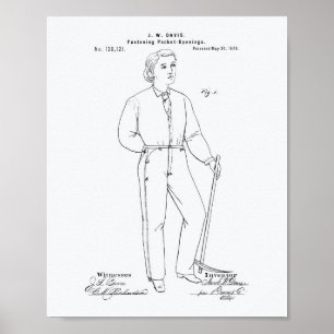 Original Blue Jeans 1873 Weißbuch zum Thema Patent Poster