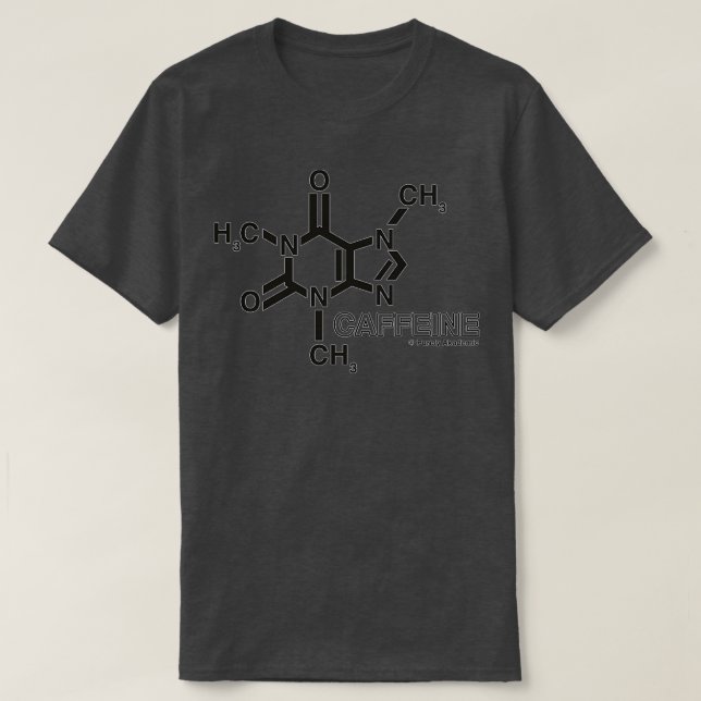 ORIGINAL CAFFEINE MOLECULE Design aus rein T-Shirt (Design vorne)