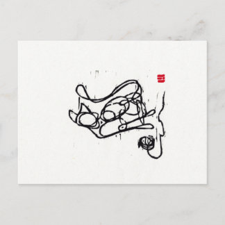 Original Cat Art Postcard Postkarte