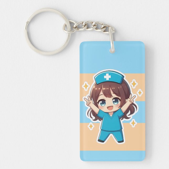 Original Chibi Krankenschwester 2.0 - Siegesgeist Schlüsselanhänger (Vorderseite)