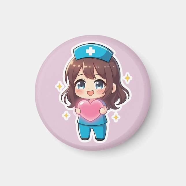 Original Chibi Nurse 2.0 - Herzliche Pflege Magnet (Vorne)