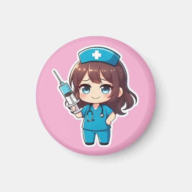 Original Chibi Nurse 2.0 - Präzise Pflege Magnet (Vorne)