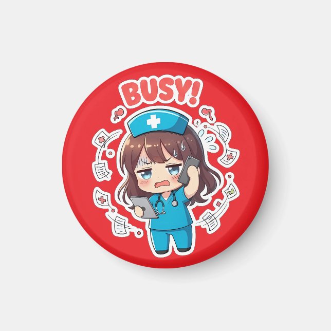 Original Chibi Nurse 3.0 - Beschäftigt Magnet (Vorne)