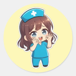 Original Chibi Nurse 3.0 - Okay Runder Aufkleber