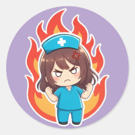 Original Chibi Nurse 3.0 - Verärgert Runder Aufkleber