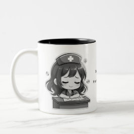 Original Chibi Nurse - A little Exhaustion Zweifarbige Tasse