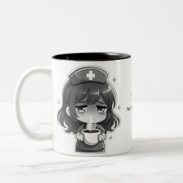 Original Chibi Nurse - Coffee with Tired Zweifarbige Tasse