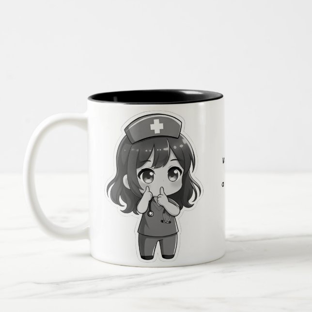 Original Chibi Nurse - Das Mitternachtsflüstern Zweifarbige Tasse (Links)