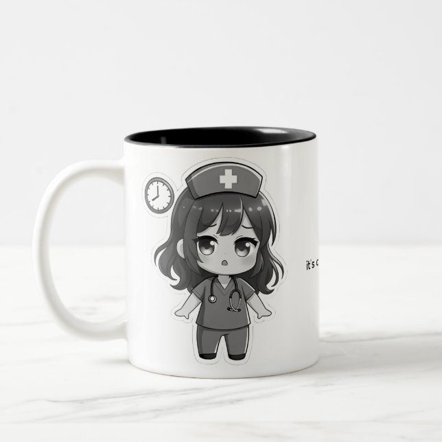 Original Chibi Nurse - Racing Against Time Zweifarbige Tasse (Links)