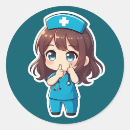 Original Chibi Nurse - The Midnight Hush Runder Aufkleber