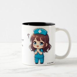 Original Chibi Nurse - The Questioning Moment Zweifarbige Tasse