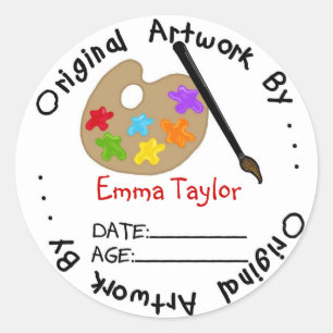 Original Childrens Artwork Stickers Paint