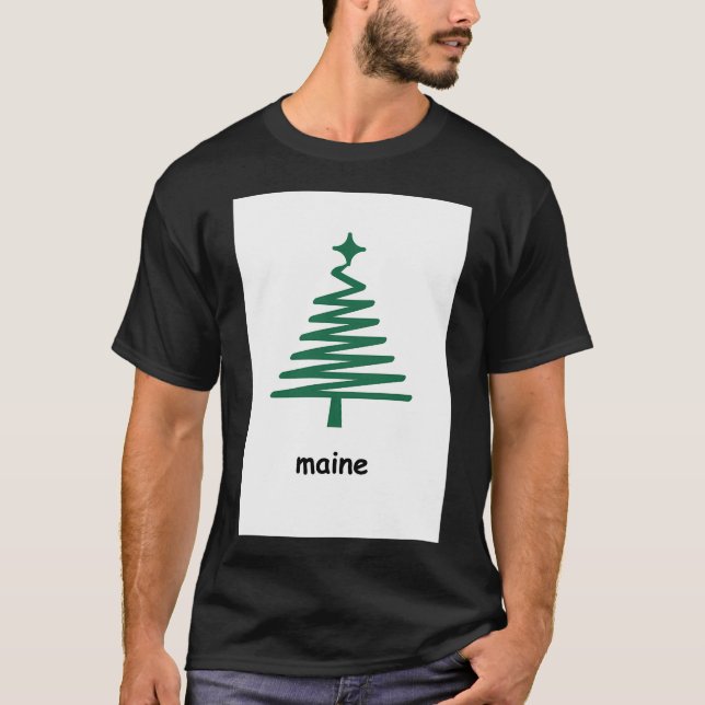 Original Christmas Maine Flag 1 Gerahmte Kunstdruc T-Shirt (Vorderseite)