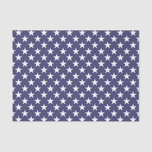 Original Coole Navy White Star-Muster Seidenpapier (Vorderseite)