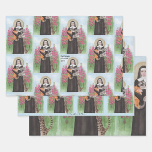 Original Crazy Cat Lady Gertrude Patron St. Cats Geschenkpapier Set
